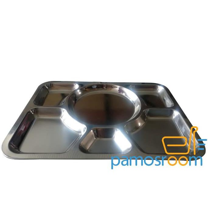 Plato Stainless / Nampan / Ompreng Rumah Sakit Sekat 6 Segi Murah Segera Dapatkan