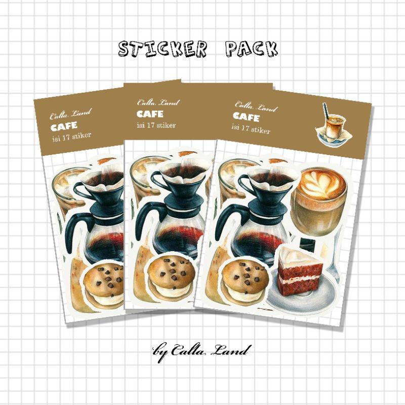 

Calla Land 17Pcs Sticker Pack Bentuk [CAFE] Coffee Aesthetic for Bullet Journal Decoration Planer Diary Scrapbook DIY Gift