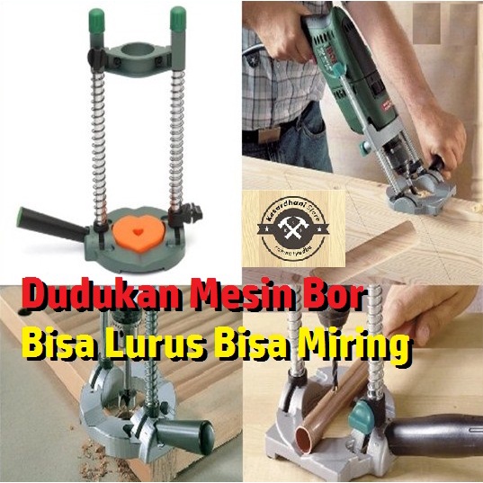 Dudukan Mesin Bor Bisa Miring Bisa Lurus Mobile Drill Stand Guide Holder Bracket Braket Jig Penahan Pegangan Tangan