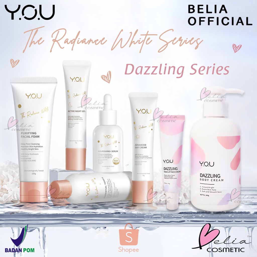 ❤ BELIA ❤ YOU The Radiance White Series Skin Care | Nourishing Serum | Dazzling Body | Tone Up Cream