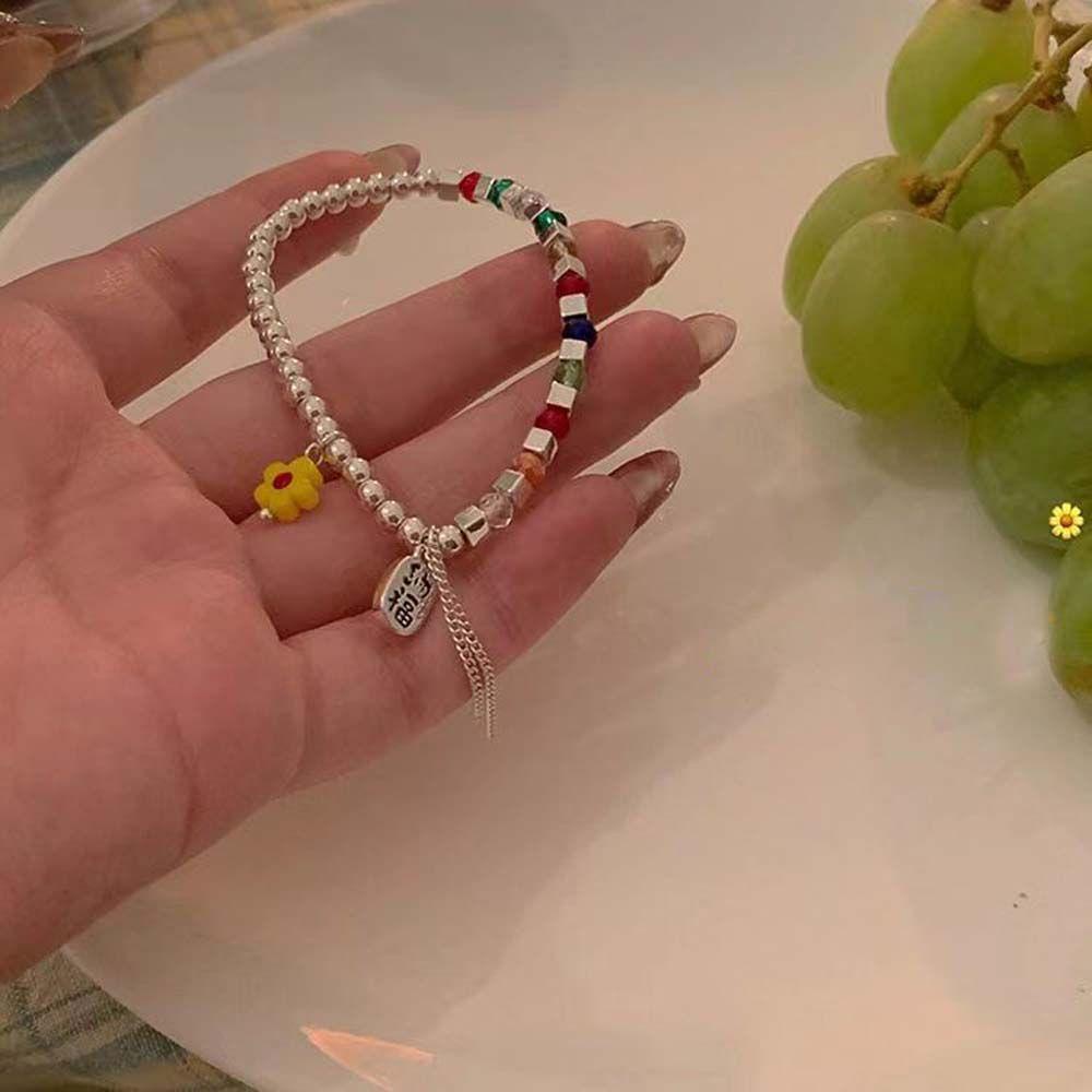 Needway Wanita Gelang DIY Hadiah Peri Tangan Rantai Kreatif Manik-Manik Warna-Warni Fashion Perhiasan