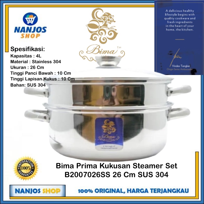 Bima Panci Kukus / Panci Kukusan Streamer 26 Cm Dandang B2007026SS