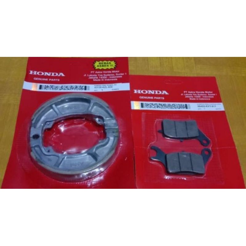 PAKET KAMPAS REM DEPAN BELAKANG BEAT KARBU