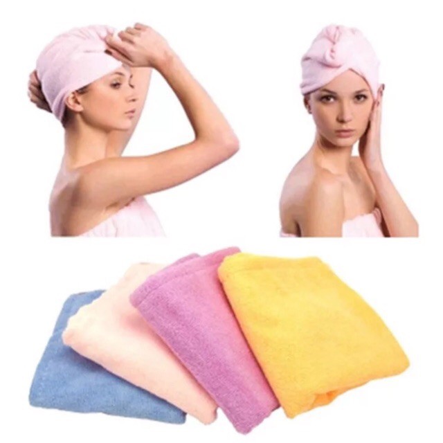 INFY - Handuk Kepala Pengering Rambut Polos/Magic Head Towel Untuk Anak Anak/Towel Keramas R060