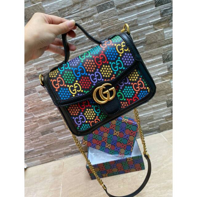 TAS SELEMPANG GUCCI MARMONT LOLLIPOP TOP HANDLE FREE BOX ..