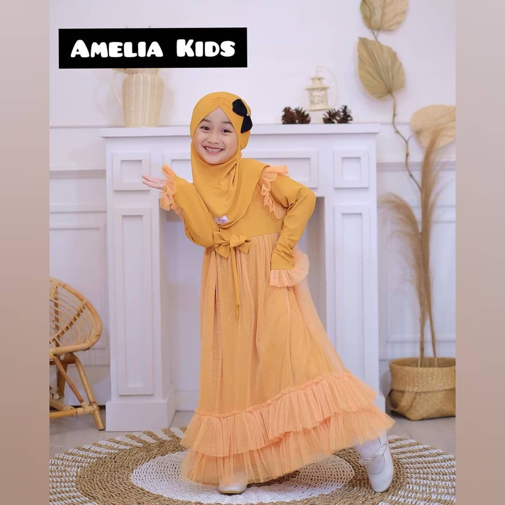 AMELIA KIDS Bahan MANGGO CREPE + TILE Gamis Anak 6-8 TAHUN GAMIS LEBARAN ANAK PREMPUAN TEBRARU 2023 DRESS FASHION ANAK PEREMPUAN BAJU ANAK PREMPUAN TERBARU PAKAIAN ANAK MUSLIM PREMPUAN