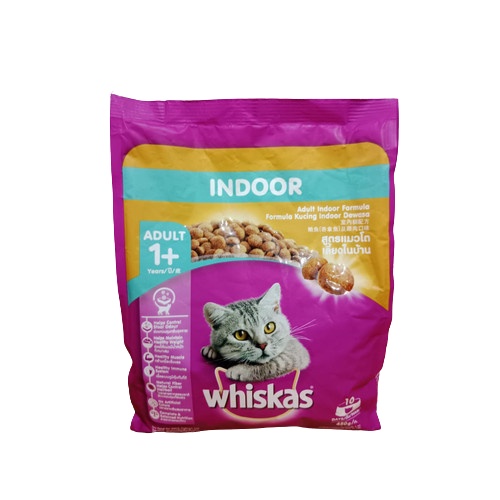 Whiskas Indoor Adult 450gr Makanan Kucing (mengurangi bau)