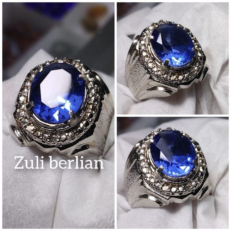 cincin batu blue safir cutting