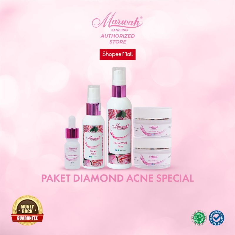 Acne spesial paket cream wajah marwah skincare untuk mengecilkan pori pori dan scar/bopeng