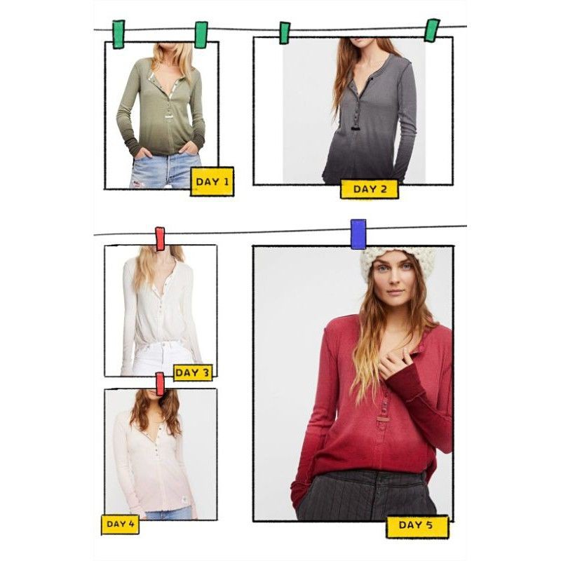 FREE PEOPLE OMBRE HENLEY TOP
