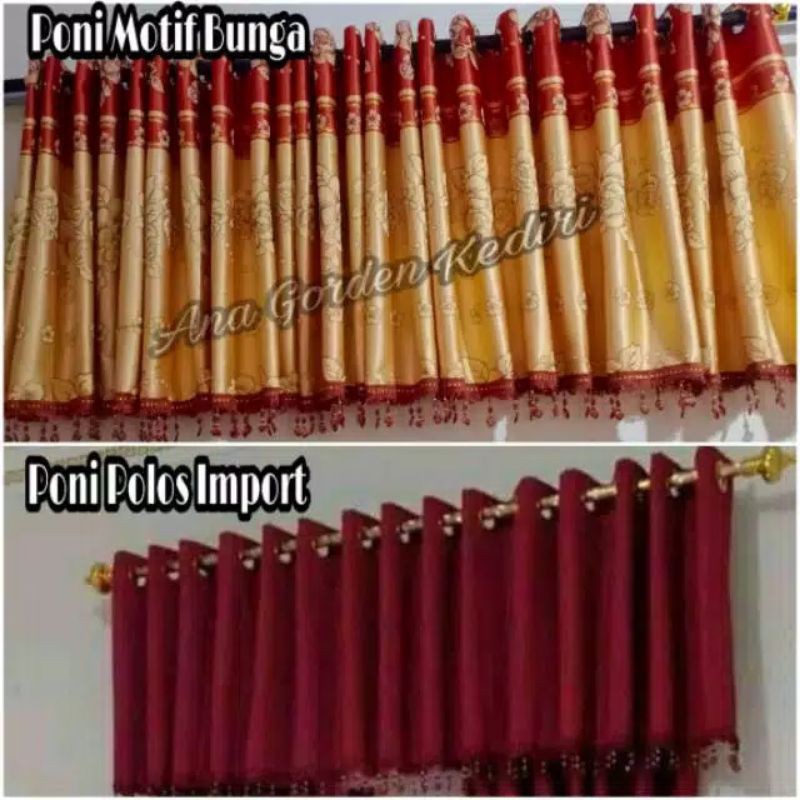 gorden poni pisah/gorden poni saja/poni import/poni gorden