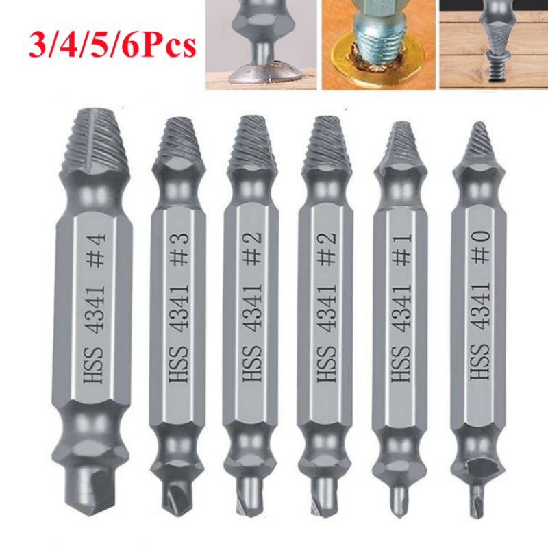 Set 4/5/6pcs Mata Bor Pencabut Baut Rusak Extractor Broken Screw Remover