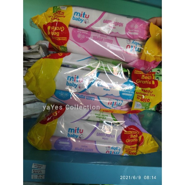 Mitu Baby Wipes tissue New tisu tissu basah bayi 100 sheets antiseptik antibakteri
