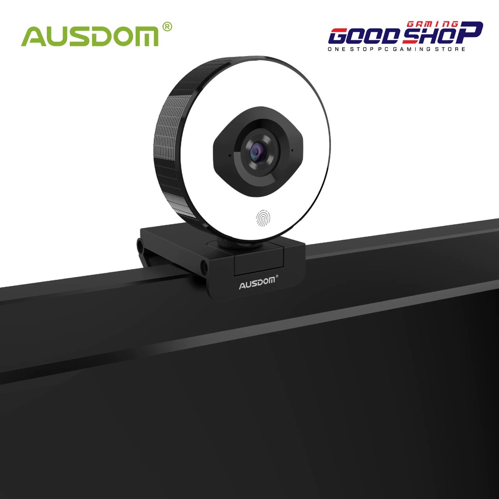 AUSDOM Webcam 1080P 60FPS Autofocus with Tripod, Light - AF660