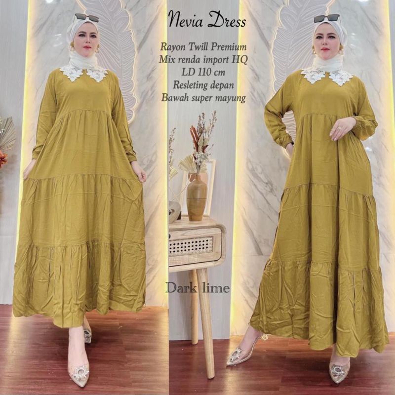 Gamis renda rayon Twill //JF1072