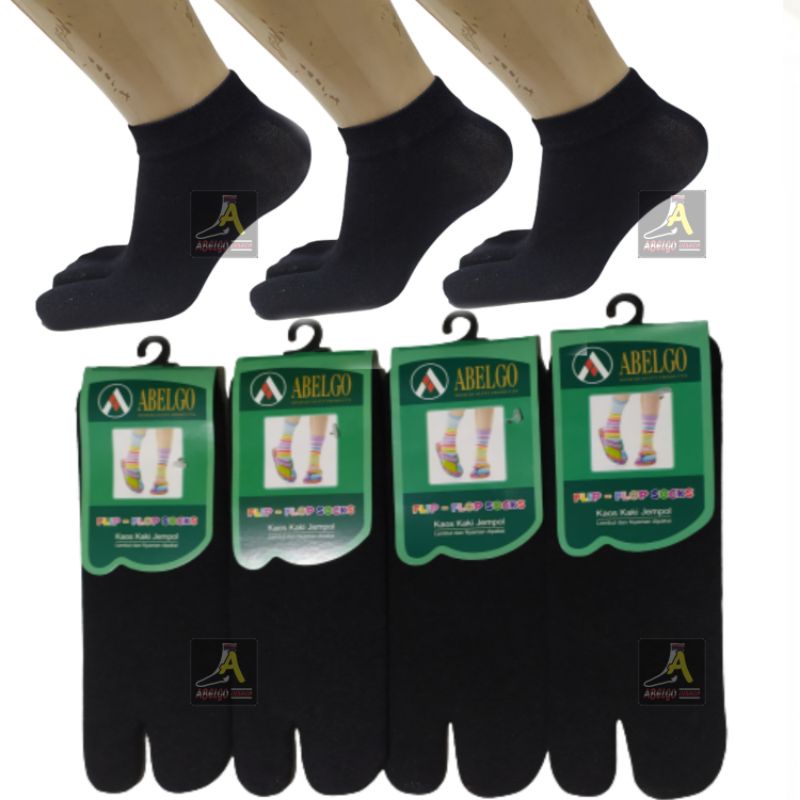 Kaos kaki jempol pendek hitam polos semata kaki bahan nylon/kaos kaki jempol pendek hitam/kaos kaki jwmpol flipflop hitam polos