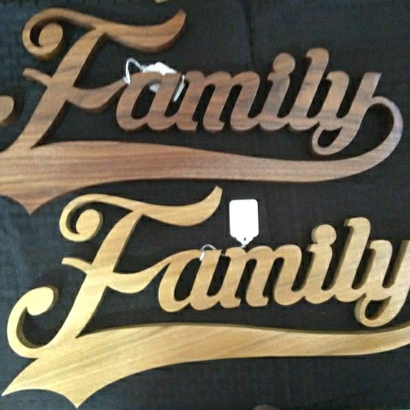 Family Huruf Kayu Multiplek, Wall Dekor/Hiasan
