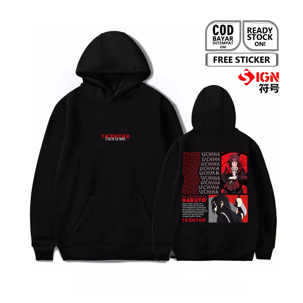 HOODIE ITACHI UCHIHA ANIME MANGA NARUTO ANBU KONOHA UCHIHA CLAN SASUKE AKATSUKI SHINOBI KISAME SIGN