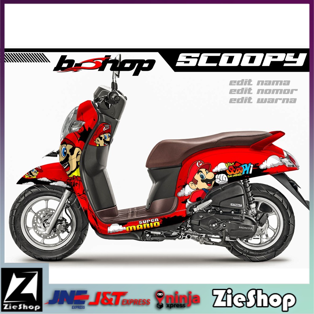 Stiker scoopy full body Striping motor scoopy fi variasi Decal scoopy full body new motif