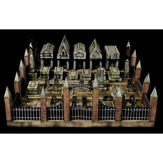 DIY Papercraft Miniatur Kuburan Ravensblight Pajangan Halloween