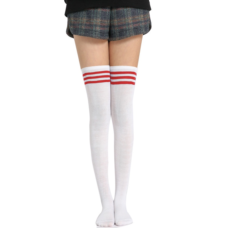 Kaos kaki  Wanita panjang sepaha di atas Lutut Over Knee Socks Korea polos strip sock-Motif 10