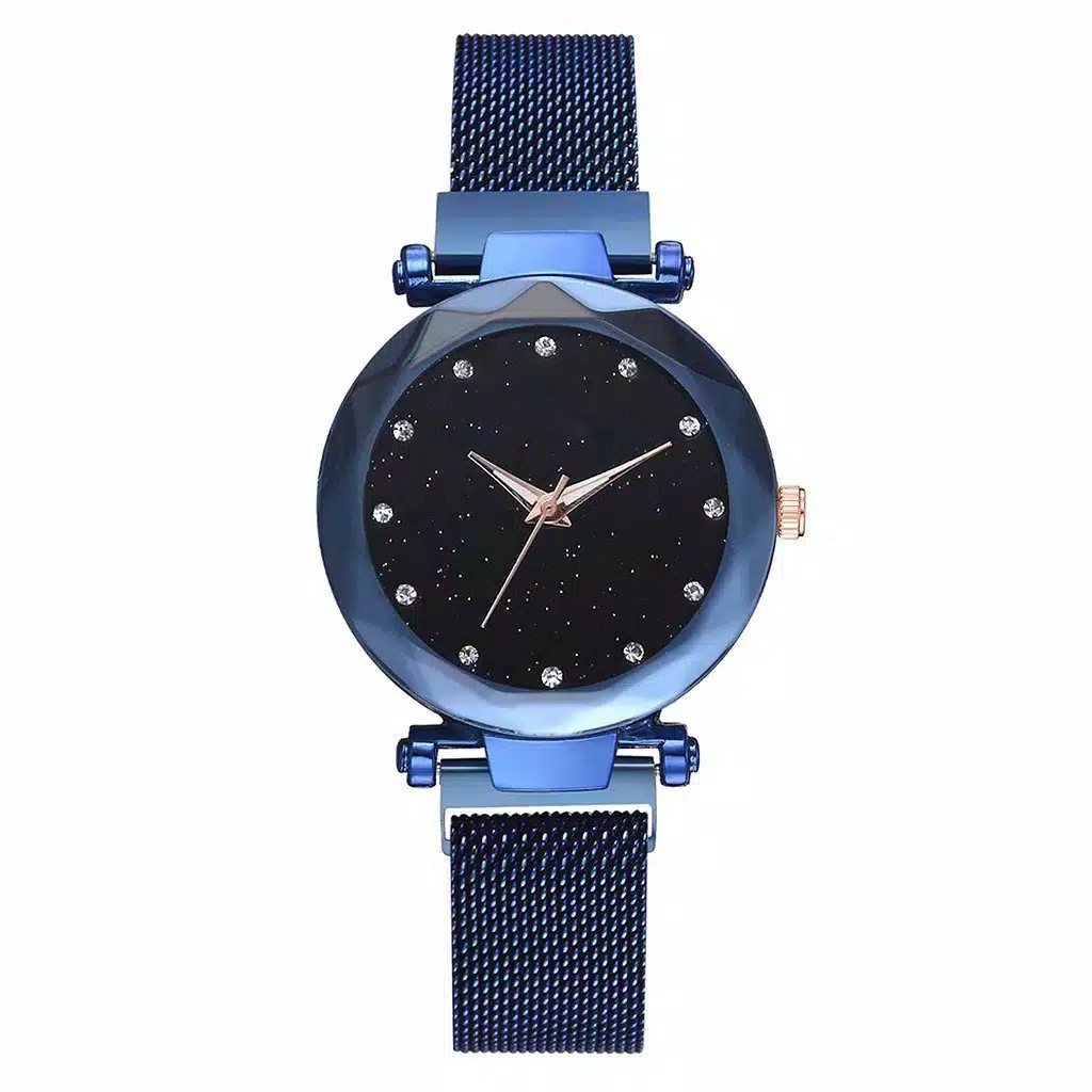 【&COD】Jam Tangan Wanita Jam tangan Analog IMport  Jam Magnet RantaI Jam Munrah Harga Grosir-D-Biru