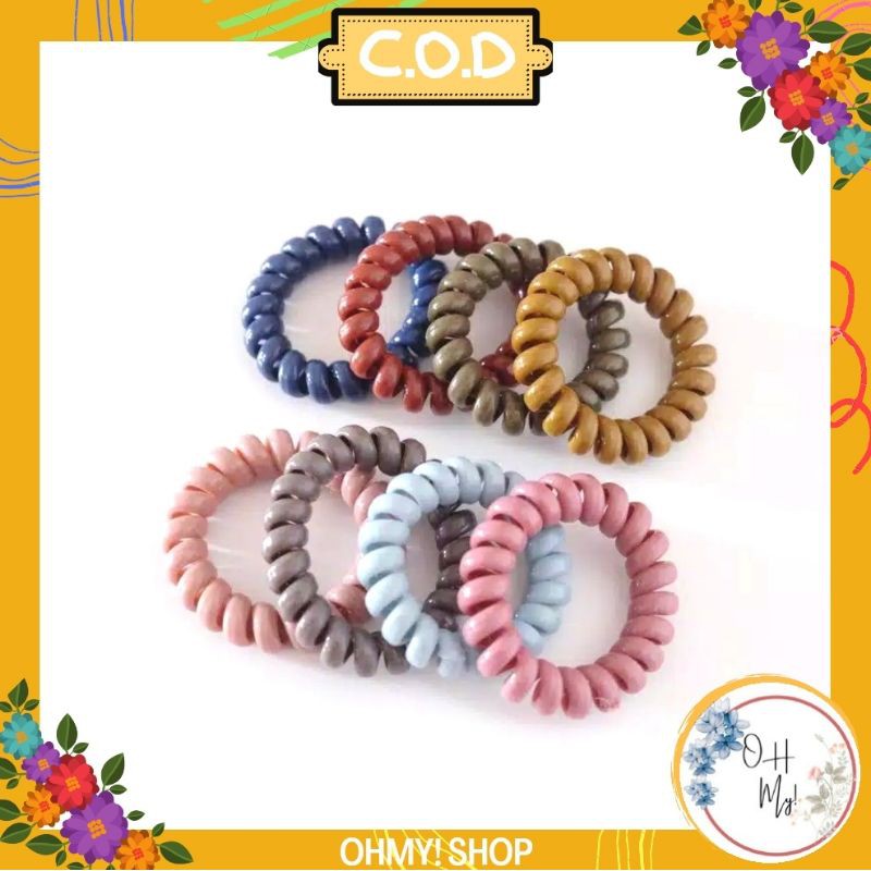[ COD ] Ikat Rambut Spiral Fashion Korea / Kunciran Rambut Kabel / Tali Rambut Elastis-1