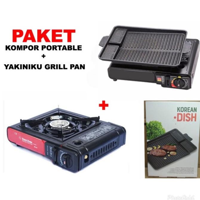 PAKET KOMPOR PORTABLE BBQ YAKINIKU GRILL PAN