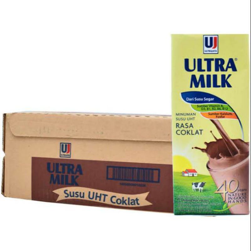 

ULTRAMILK SUSU UHT KEMASAN 250ML ISI 24 RASA COKELAT