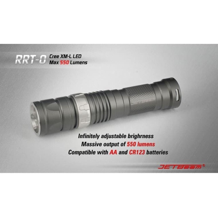 ELEKTRONIK LAMPU JETBEAM RRT-0 SENTER LED CREE XM-L2 650 LUMENS - BLACK