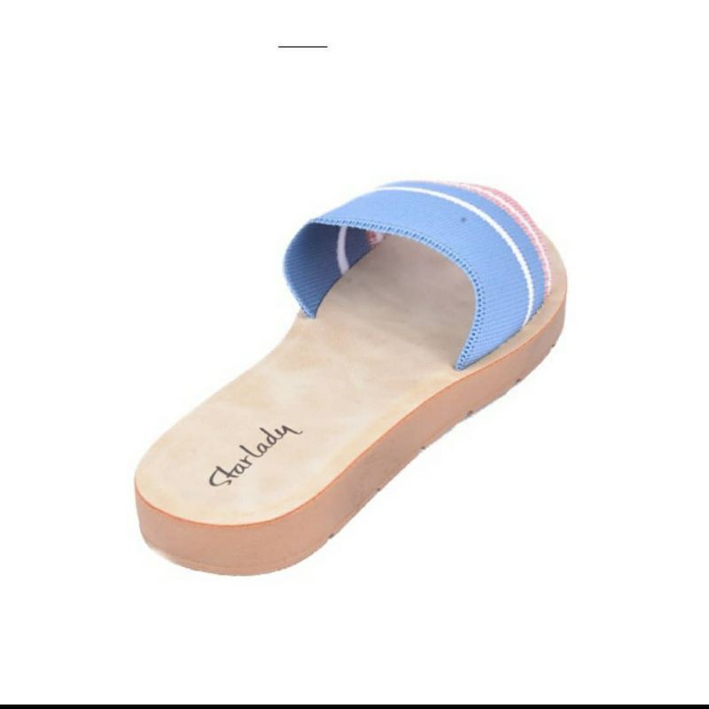 sandal flat wanita starlady biru