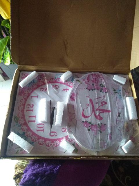 Jam Dinding 1 Set Shabby Pink Bunga