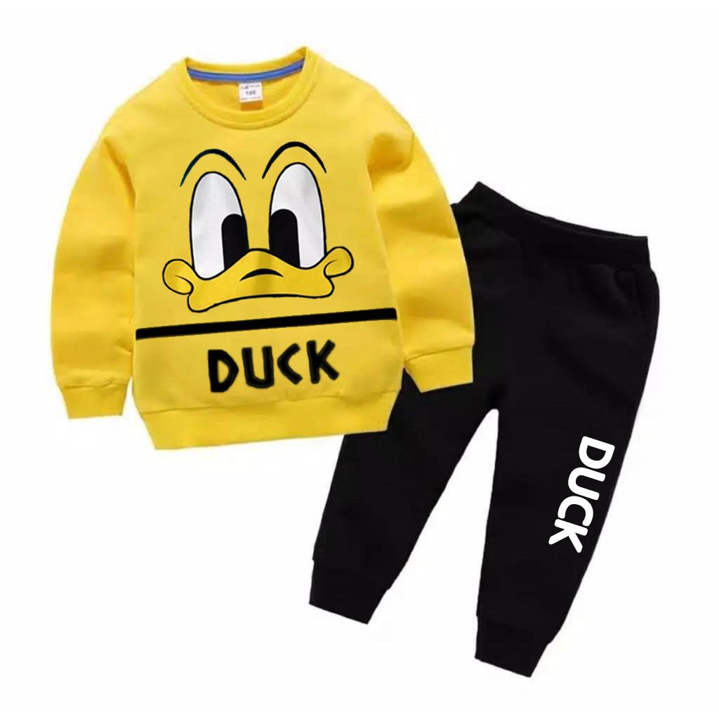 SETELAN SWEATER ANAK ANAK MOTIF DUCK 1-5 TAHUN SETELAN ANAK LAKI LAKI PEREMPUAN TERLARIS SWEATER