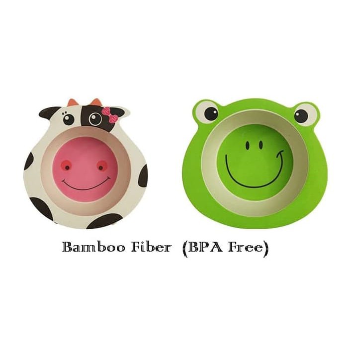 Tempat Makan Anank Mangkok Bamboo Series Animals Cute XY017