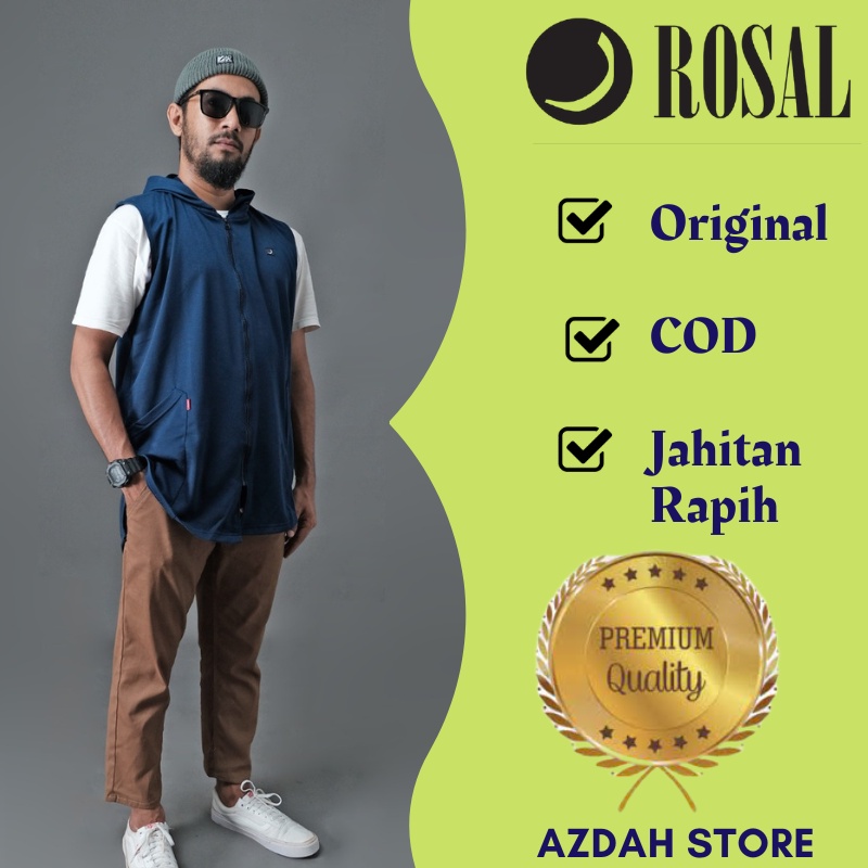 PROMO Rompi Sholat shalat Pria ROSAL ZIPPER - Baju koko kurta Pakistan - Rompi cowok Murah