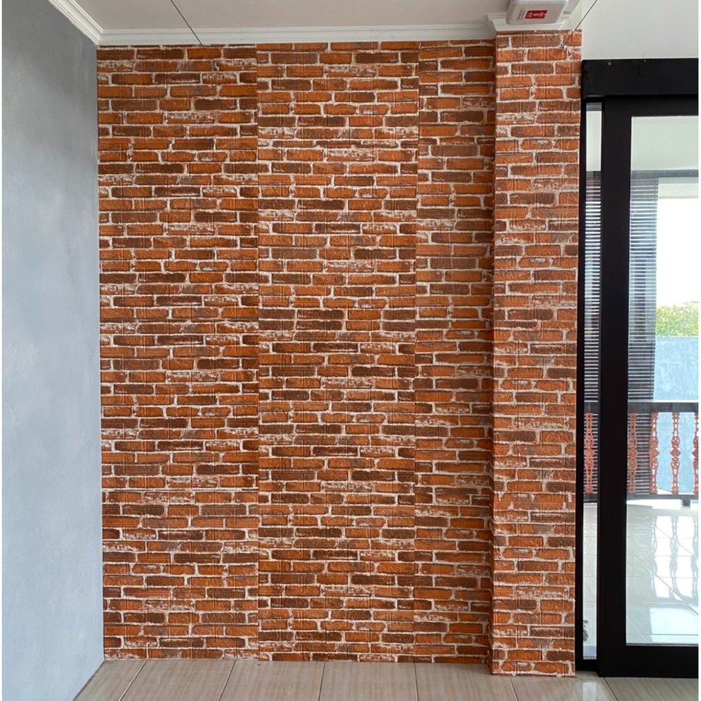 Wallpaper Bata Putih 3D Foam 77 x 70 cm-3