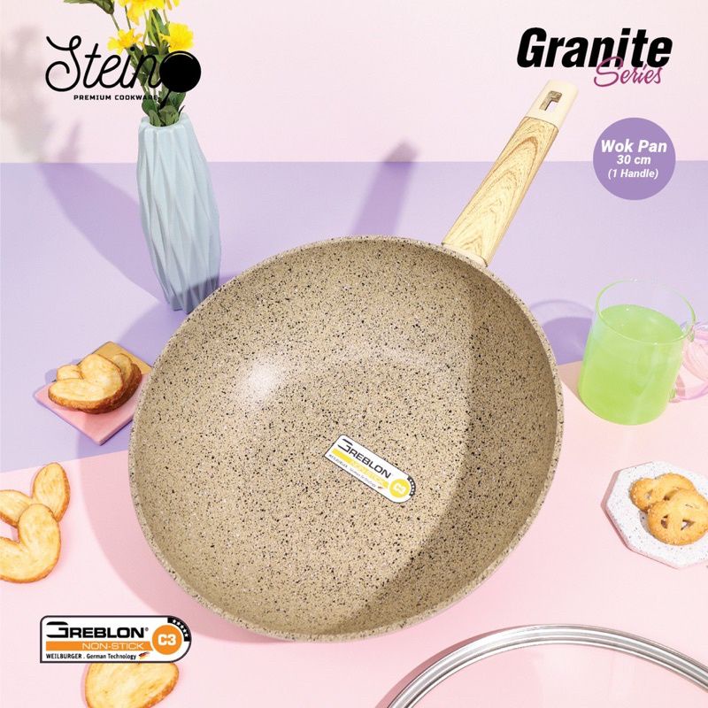 Stein wok pan 30cm(Onyx)