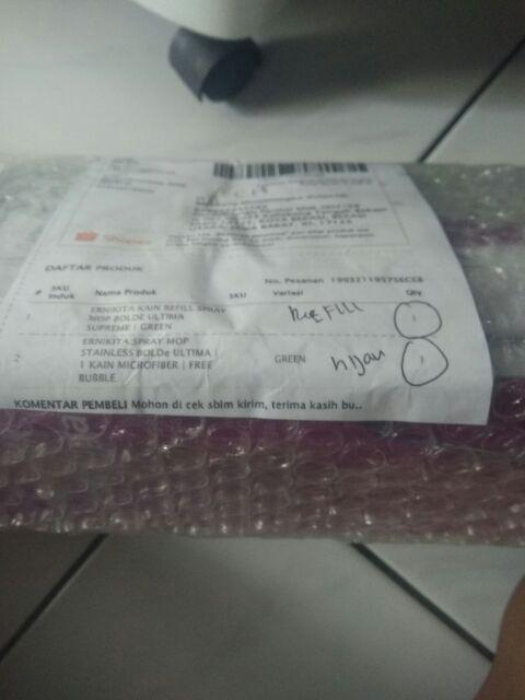 Bolde Kain Pel Spraymop Ultima Supreme - Refill Kain Pel Warna Green