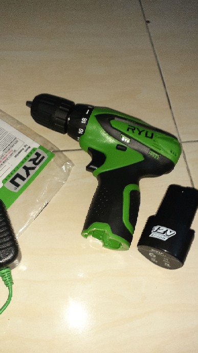 Ryu Cordless Drill Rcd12v-1 Bor Baterai Besi Kayu Charge