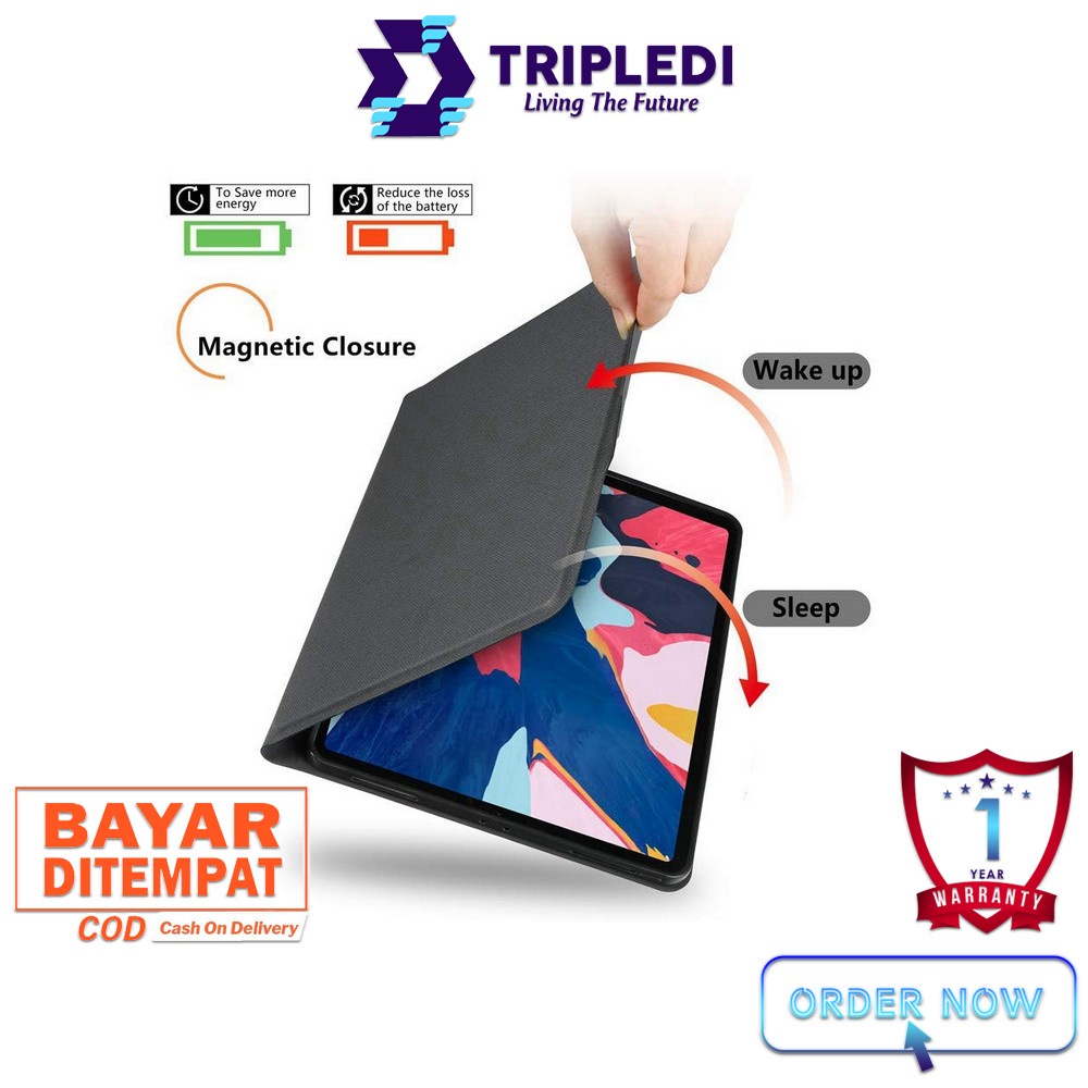 TRIPLEDI Case iPad Pro 11 inch Gen 2nd 2020 1st 2018 Keyboard Touchpad Bluetooth LED Backlit Wireless A2068 A2230 A2228 A2231 Folio Book Cover Free Stylus Pen Tablet Protektif Shockproof A2013 A1934 A1980 A1979 Flip Casing Leather Silicone Stand Built-in-2