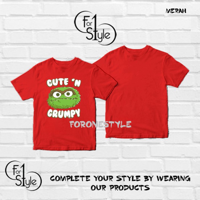 KAOS - BAJU SESAME STREET OSCAR CUTE GRUMPY - TSHIRT SESAME STREET