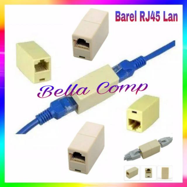 Barrel Penyambung Konektor Kabel Lan UTP RJ45 barel sambungan barel RJ45 RJ-45