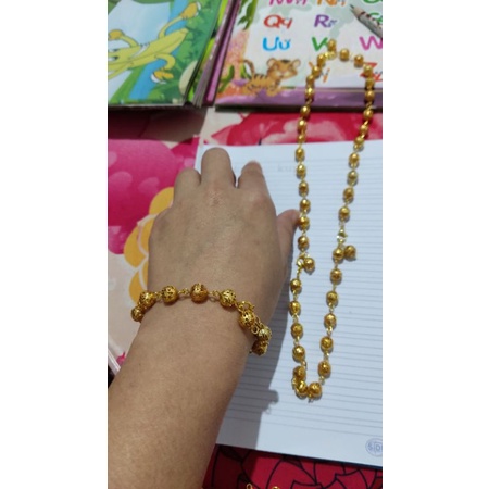 (Audhie) Glowing 24K. Gelang Emas dan Kalung Emas