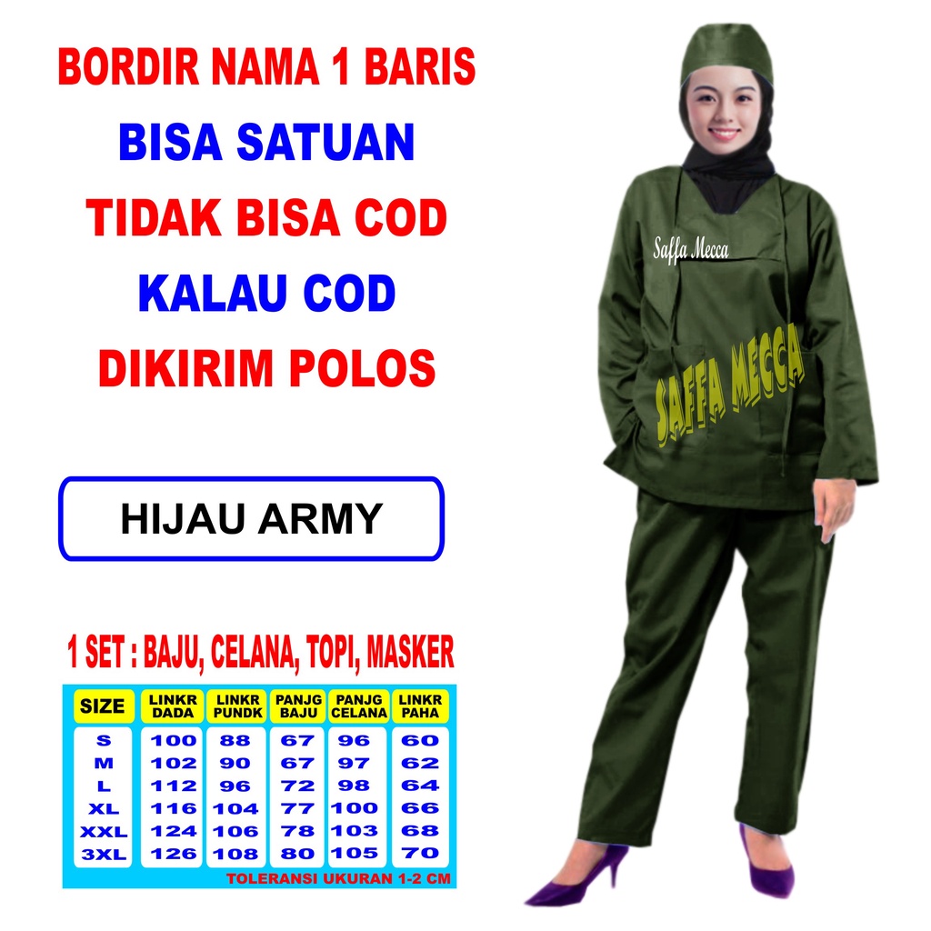 BAJU OKA BORDIR NAMA / BORDIR NAMA BAJU OKA / SERAGAM OKA  BORDIR NAMA  / BAJU JAGA / BAJU PERAWAT LENGAN PANJANG TANPA COD