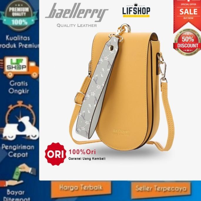 Tas Selempang Wanita Dompet Kulit Asli Hp Kalung Cewe Original Premium