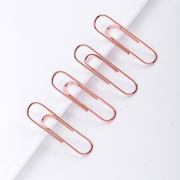 

Deli Paper Clip / Penjepit Kertas Rose Gold Ukuran 8x29 mm 78510