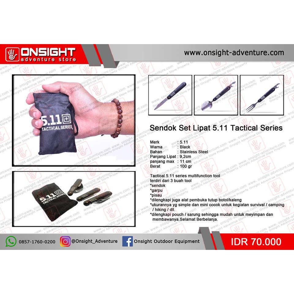 Sendok Set Lipat 5.11 Tactical Series