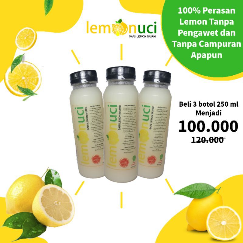 

PAKET HEMAT LEMONUCI / 100% SARI LEMON MURNI 250 ML