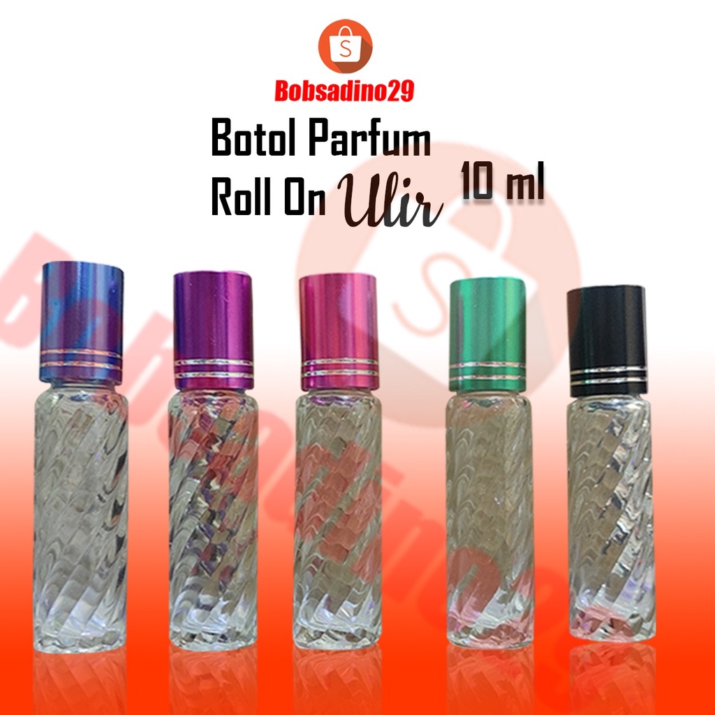 Jual Botol parfum roll on 10 ml ulir/ drat/ putar kaca tebal bibit ...