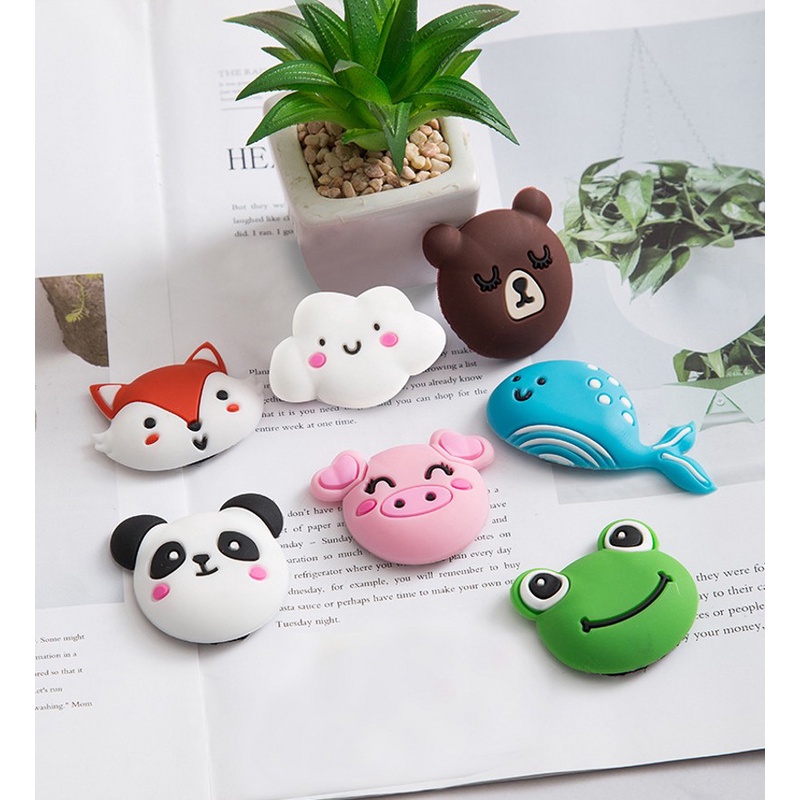 Cartoon Animals Silicone Rubber Noise Reduction Anti-collision Decoration Self Adhesive Door Stop Stopper / Cute Animals Wall Protector Shield Cushion for Door Handle / Guard Door Bumper Wall Protector Silencer / Anti-collision Stickers Decoration